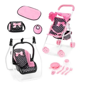 Set de joaca carucior papusi scoica auto si accesorii Bayer 21560AC