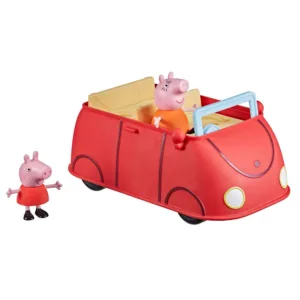 Set de joaca cu 2 figurine Hasbro Peppa Pig Masina rosie a familiei