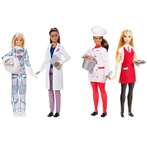 Set de joaca cu 2 papusi Barbie Profesii