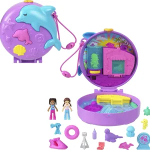 Set de joaca cu 2 papusi si 12 accesorii Polly Pocket