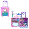 Set de joaca cu 4 mini papusi Polly Pocket in troller