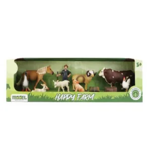 Set de joaca cu figurine Animale domestice la ferma Happy Farm