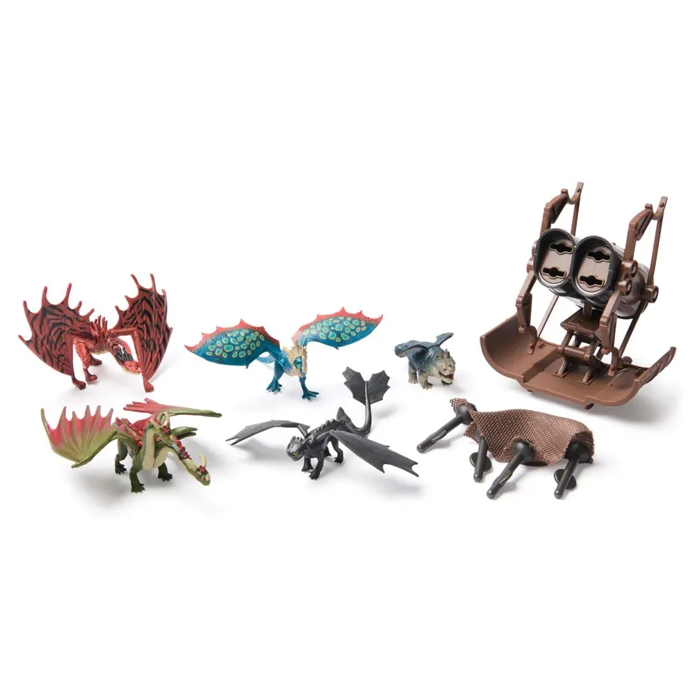 Set de joaca cu figurine How to Train Your Dragon 5 dragoni cu lansator