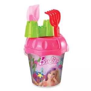Set de joaca pentru nisip cu galetusa mare si accesorii Barbie Roz