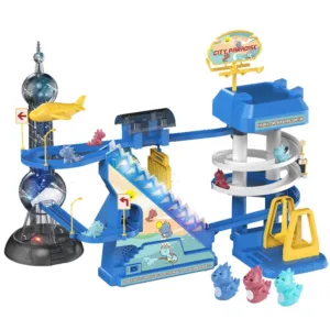 Set de joaca pista cu dinozauri diverse culori