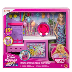 Set de joaca si papusa Barbie Mysteries Beach Detectives 15 piese