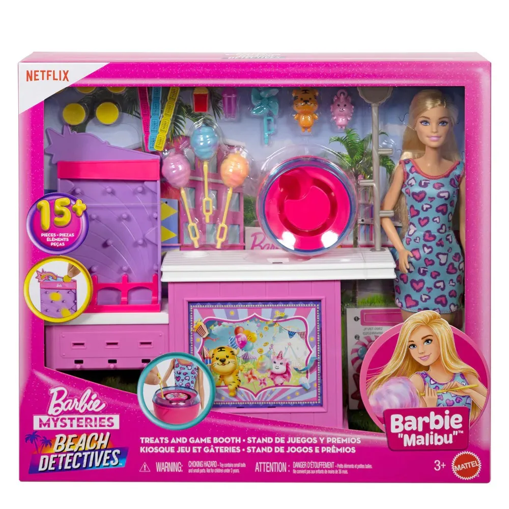 Set de joaca si papusa Barbie Mysteries Beach Detectives 15 piese