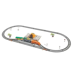 Set de joaca tren cu vagon transportator auto 300 cm Power Train World