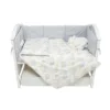 Set de lenjerie din bumbac cu 7 piese pentru patut Twins Fluffy Puffy albbej