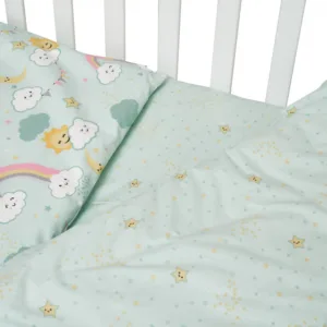 Set de lenjerie pentru patut din bumbac cu 4 piese Twins 120x60 cm