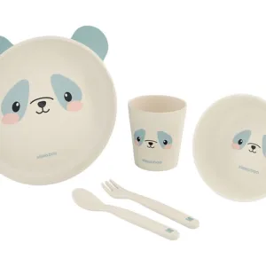 Set de masa cu 5 piese KikkaBoo Bamboo Panda Blue
