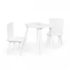 Set de masa in forma de luna si doua scaune pentru copii alb Ecotoys