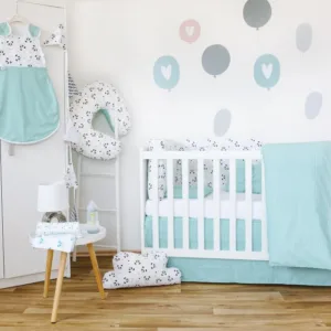 Set de pat pentru bebelusi Blue Panda - 3 piese