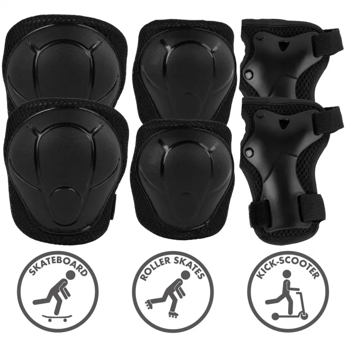 Set de protectie pentru copii Kidwell Trix Black cotiere si genunchiere