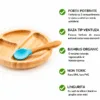 Set diversificare copii farfurie si lingurita din bambus Oaki albastru