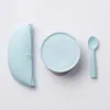 Set diversificare hrana bebelusi Miniware First Bites 4 piese Aqua