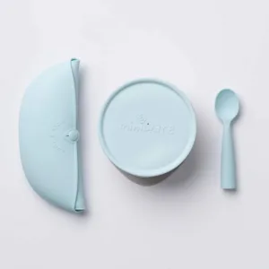 Set diversificare hrana bebelusi Miniware First Bites 4 piese Aqua