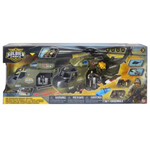 Set elicopter cu masinuta si 2 figurine soldati