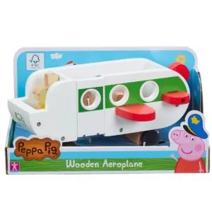 Set figurina cu avion din lemn
