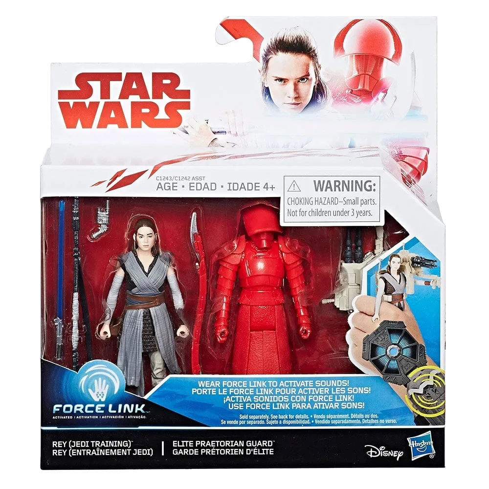 Set figurine Star Wars Force Link - Rey (Jedi Training) & Elite Praetorian Guard