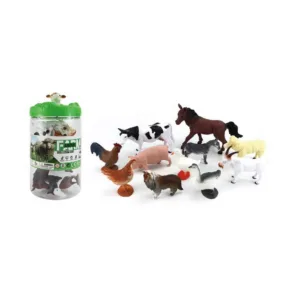 Set figurine animale de ferma in cilindru