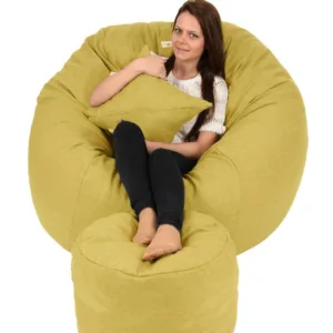 Set fotoliu Pufrelax king size otoman perna decorativa sunflower umplut cu fulgi de burete memory mix