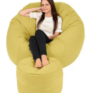 Set fotoliu Pufrelax king size otoman sunflower umplut cu fulgi de burete memory mix