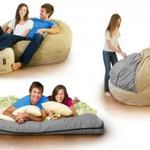 Set fotoliu puf king size xl otoman perna decorativa moon grey umplut cu fulgi de burete memory mix
