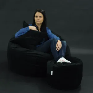 Set fotoliu puf matusalem otomanperna decorativa  umplut cu fulgi de burete memory mix