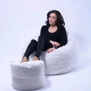 Set fotoliu puf pentru copii 5-16 ani matusalem otoman snowflake umplut cu fulgi de burete memory mix