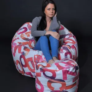 Set fotoliu puf pentru copii 5-16 ani matusalem otoman umplut cu fulgi de burete memory mix