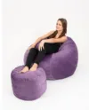 Set fotoliu uf pentru copii 5-16 ani matusalem otoman amethyst umplut cu fulgi de burete memory mix