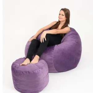 Set fotoliu uf pentru copii 5-16 ani matusalem otoman amethyst umplut cu fulgi de burete memory mix