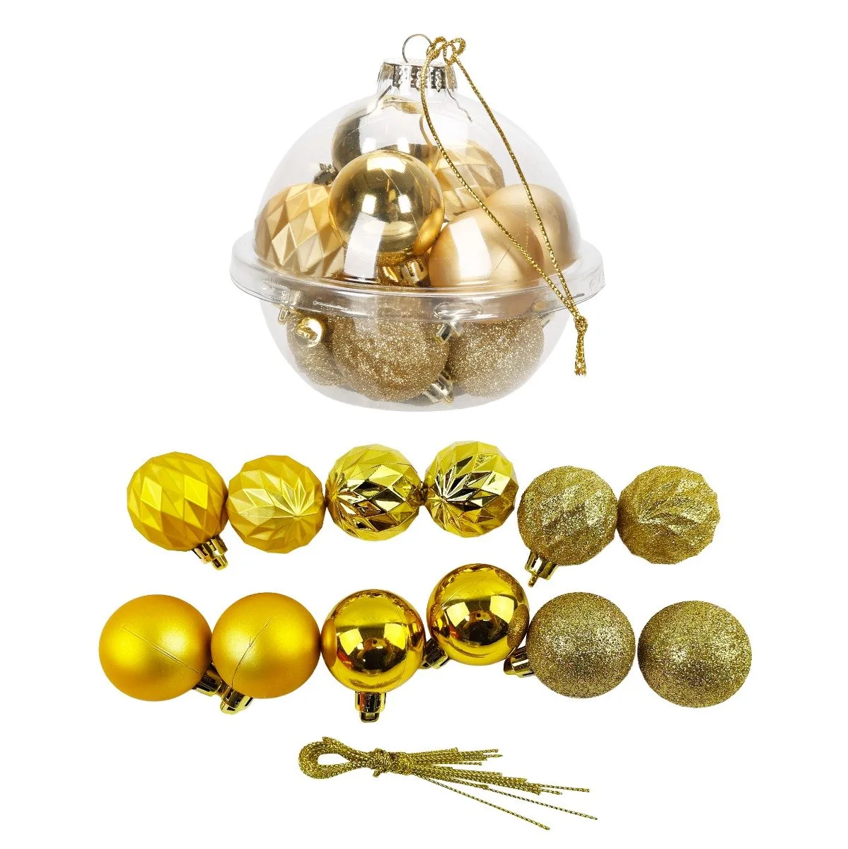 Set globuri aurii de Craciun