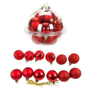 Set globuri rosii de Craciun