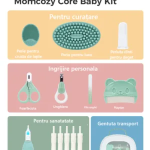 Set ingrijire nou nascut Baby 14 piese Momcozy All in 1 core Baby Kit