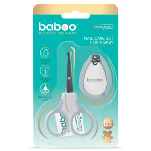 Set ingrijire unghii bebe cu forfecuta si unghiera Baboo Albastru 0 luni+