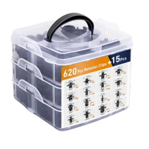 Set instrumente de dezasamblare si 620 cleme de dimensiuni universale in caseta organizatoare