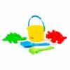 Set jucarii de nisip cu 5 piese Curly medium bucket Yellow