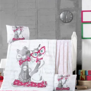 Set lenjerie 6 piese Bumbac Ranforce Kittens 120x60 cm