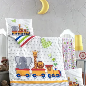 Set lenjerie 6 piese Bumbac Ranforce Madagascar 120x60 cm