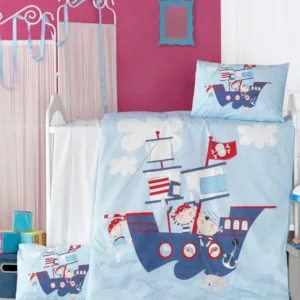 Set lenjerie 6 piese Bumbac Ranforce Ship 120x60 cm