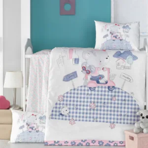 Set lenjerie 6 piese Bumbac Ranforce Trip 120x60 cm