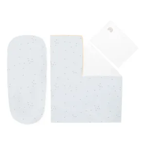 Set lenjerie 6piese pentru patut co-sleeper sau landou KikkaBoo Stripy Friends