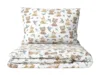 Set lenjerie Amy din bumbac cu protectie laterala pentru pat bebe 120 x 60 cm Teddy