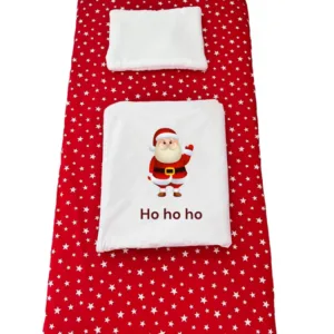 Set lenjerie Deseda pentru pat copii 3 piese pentru Sarbatori Mos Craciun 140x70 cm