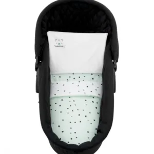 Set lenjerie cu 6 piese pentru landou sau patut co-sleeper KikkaBoo Bear with me Mint