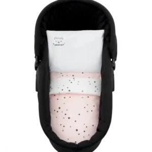 Set lenjerie cu 6 piese pentru landou sau patut co-sleeper KikkaBoo Bear with me Pink