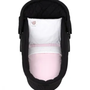 Set lenjerie cu 6 piese pentru landou sau patut co-sleeper KikkaBoo Dream Big Pink