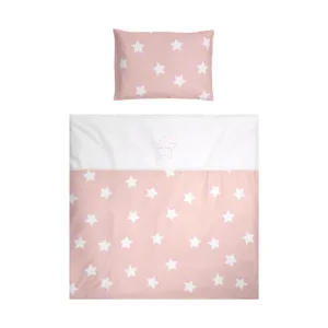 Set lenjerie cu 7 piese pentru pat balansoar First Dreams Pale Blush Stars